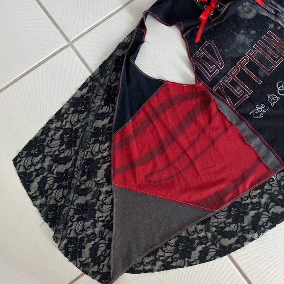 Vintage Styles Ever After Led Zeppelin black lace handmade vest one size - Picture 5 of 7